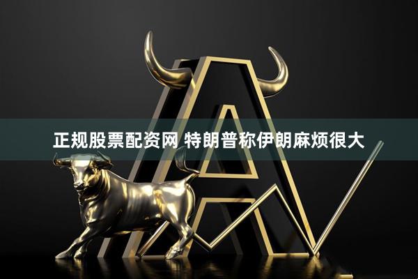 正规股票配资网 特朗普称伊朗麻烦很大